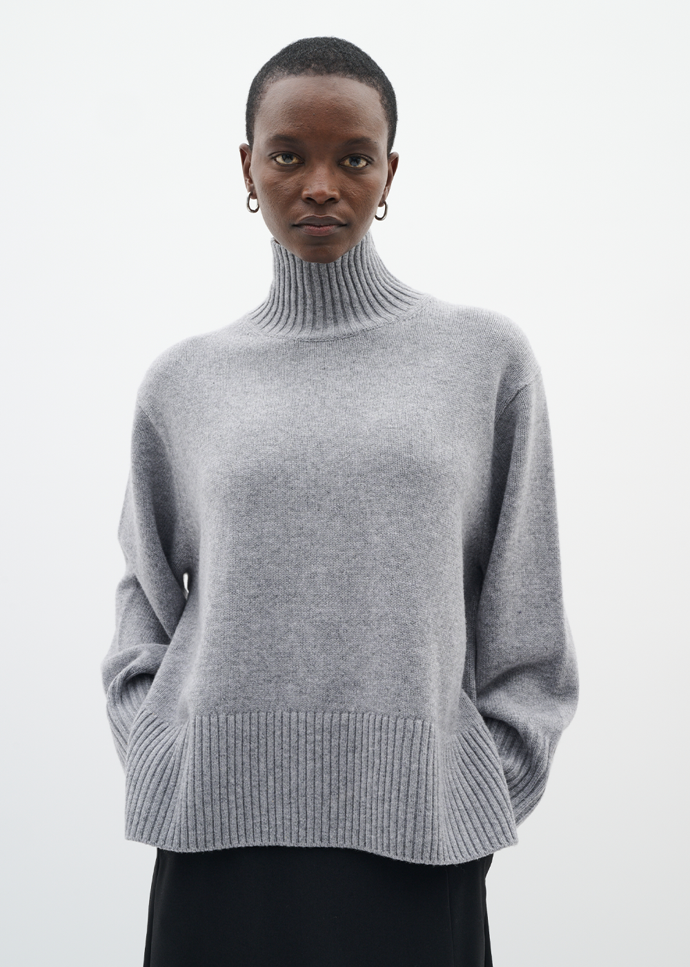 Gea Kaxy High Neck Sweater - Granite Melange - InWear Canada - Danali