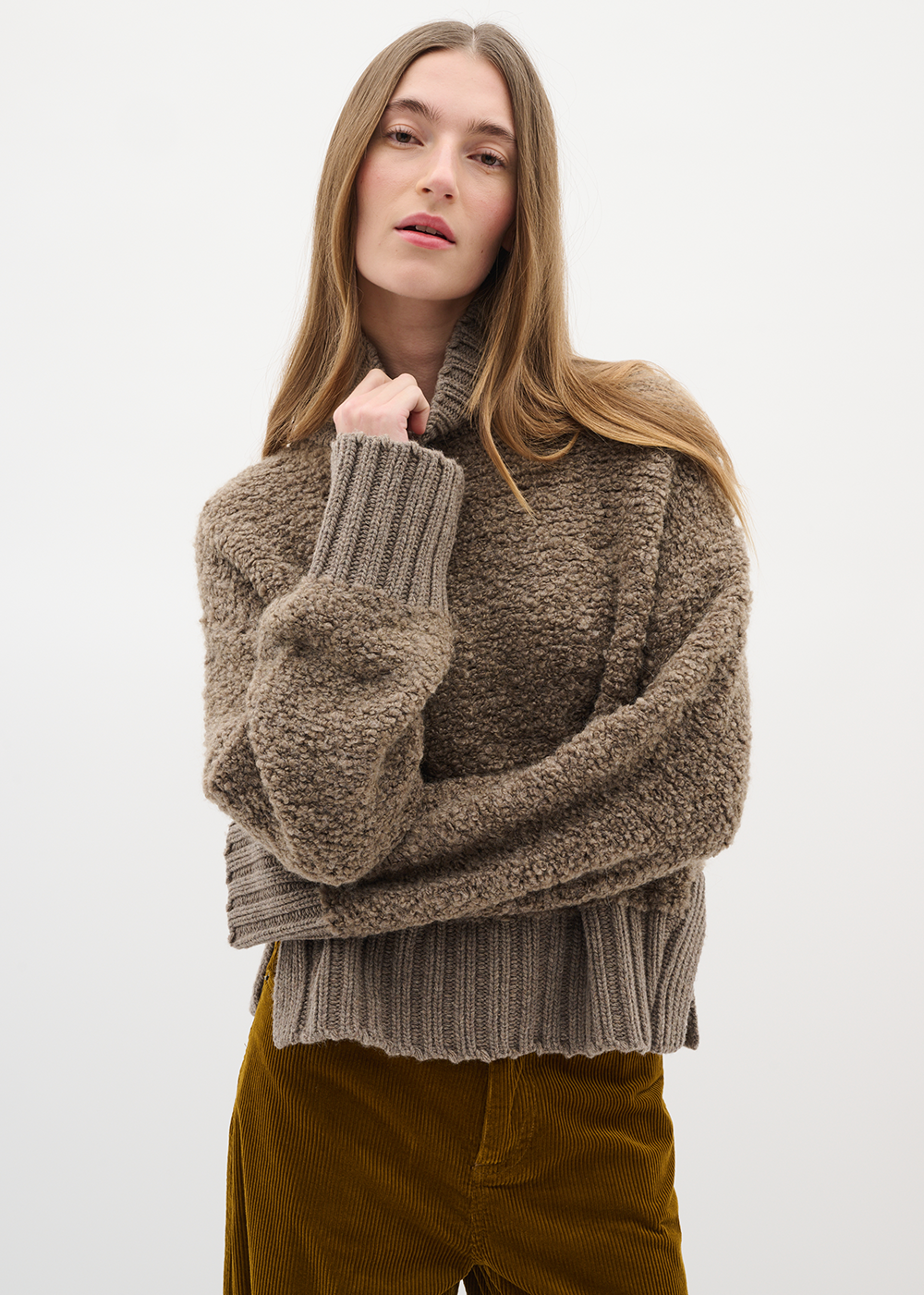 Guo Highneck Sweater - Sandy Grey Melange - InWear Canada - Danali