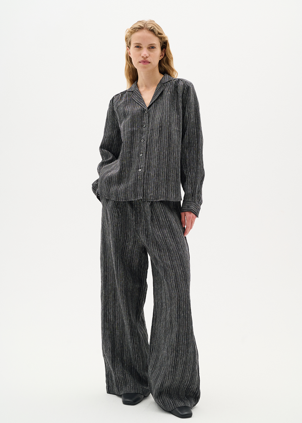 Solina Pants - Black Stripe - InWear Canada - Danali