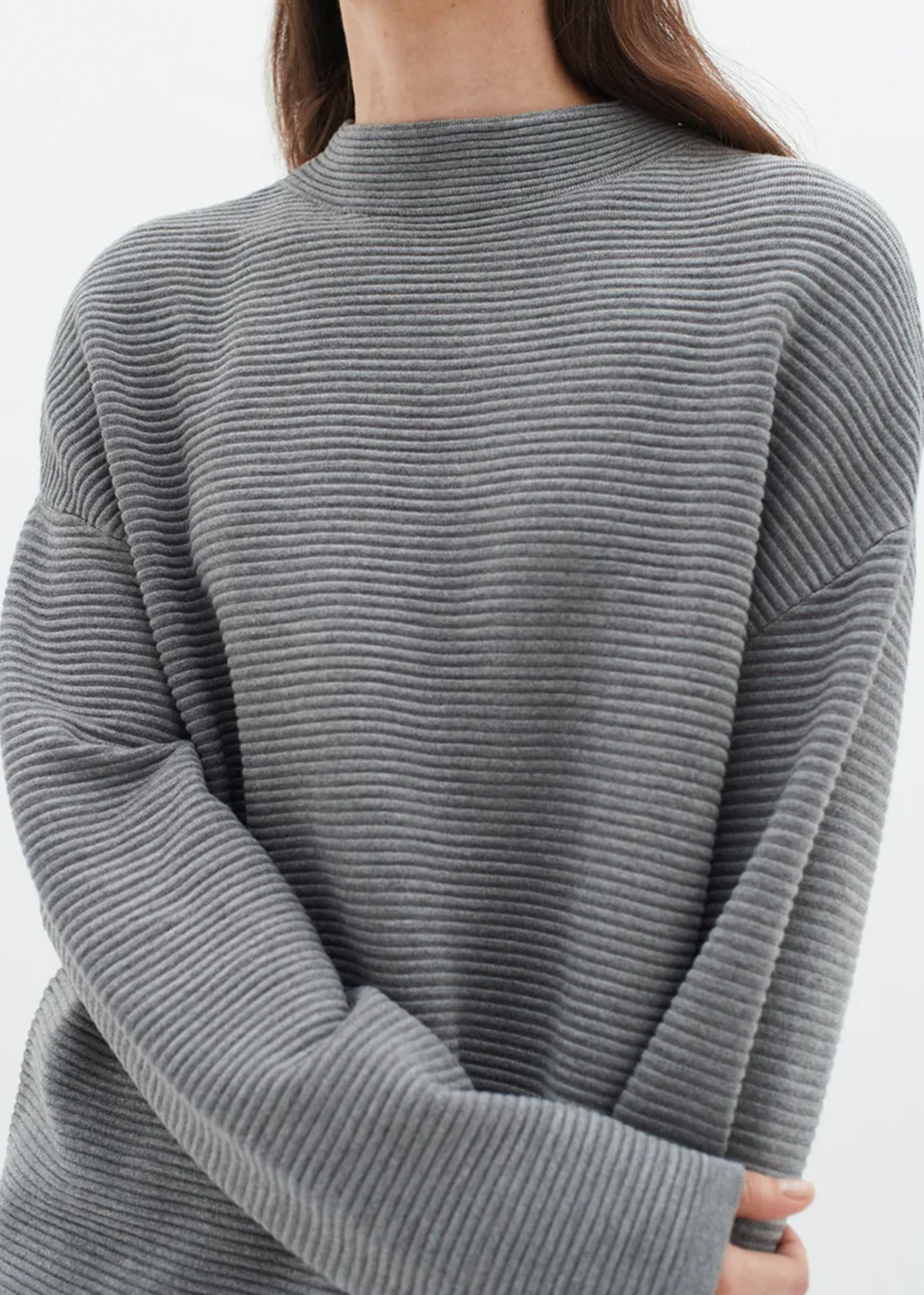 Tia Boxy Sweater - Grey Melange - InWear Canada - Danali