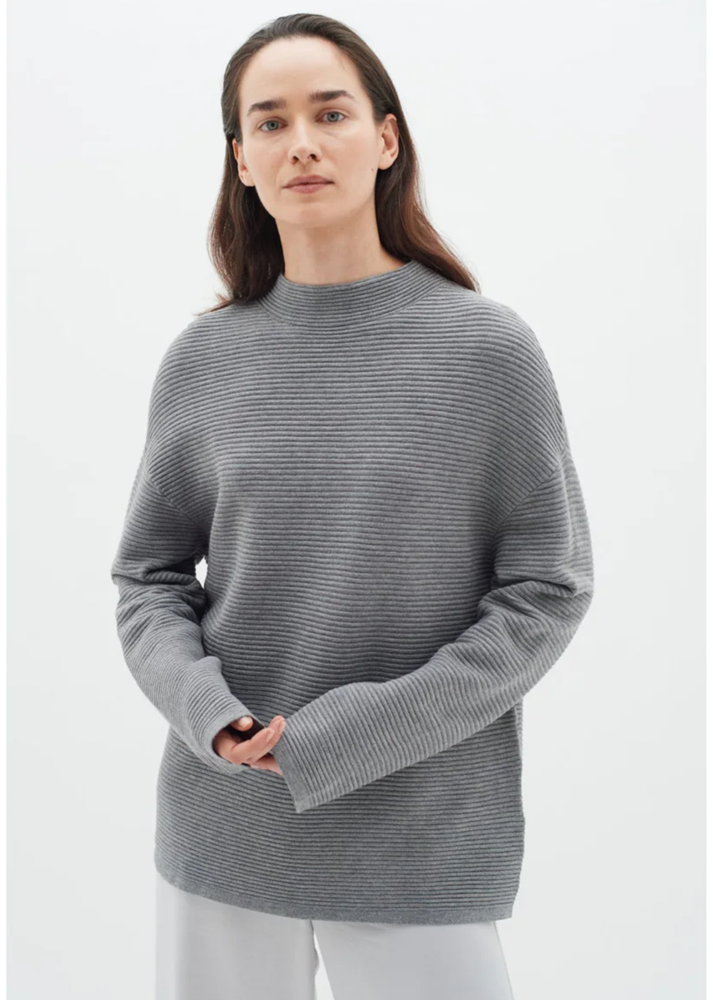 Tia Boxy Sweater - Grey Melange - InWear Canada - Danali