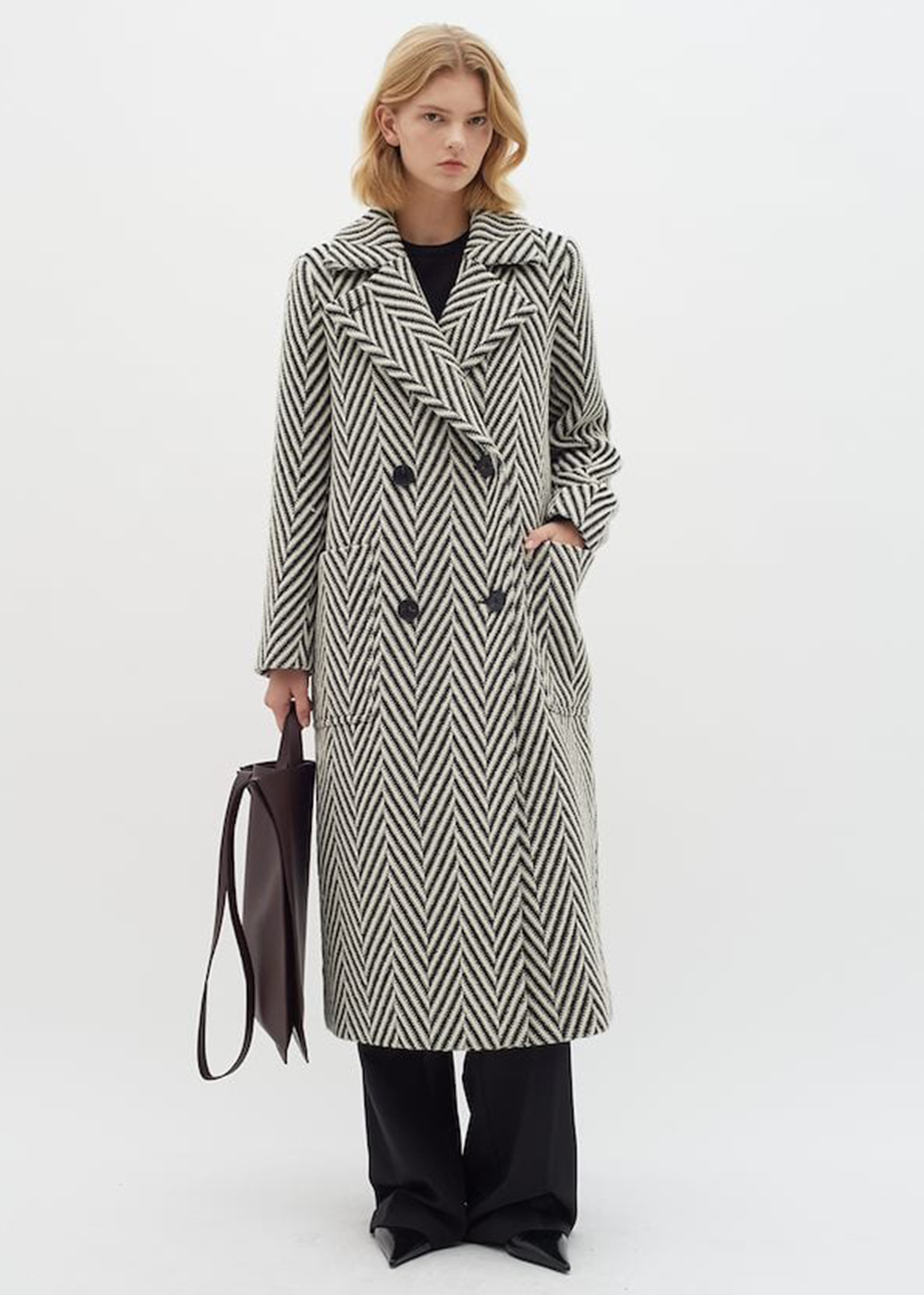 Tru Houndstooth Coat - Black/White - InWear Canada - Danali