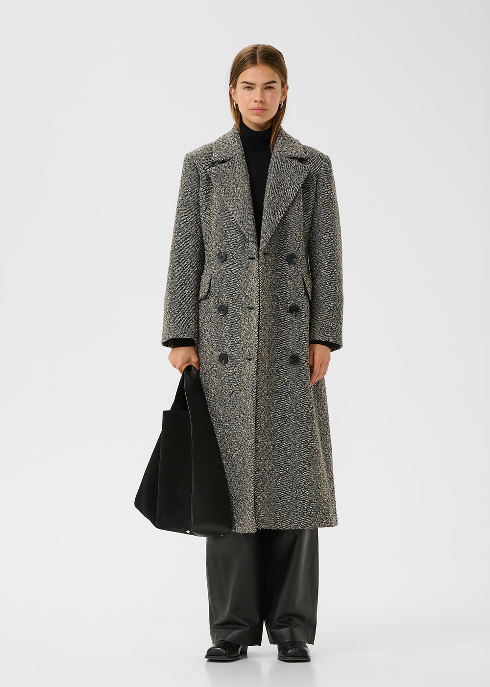 Yasha Lapel Coat - Black/White - InWear Canada - Danali