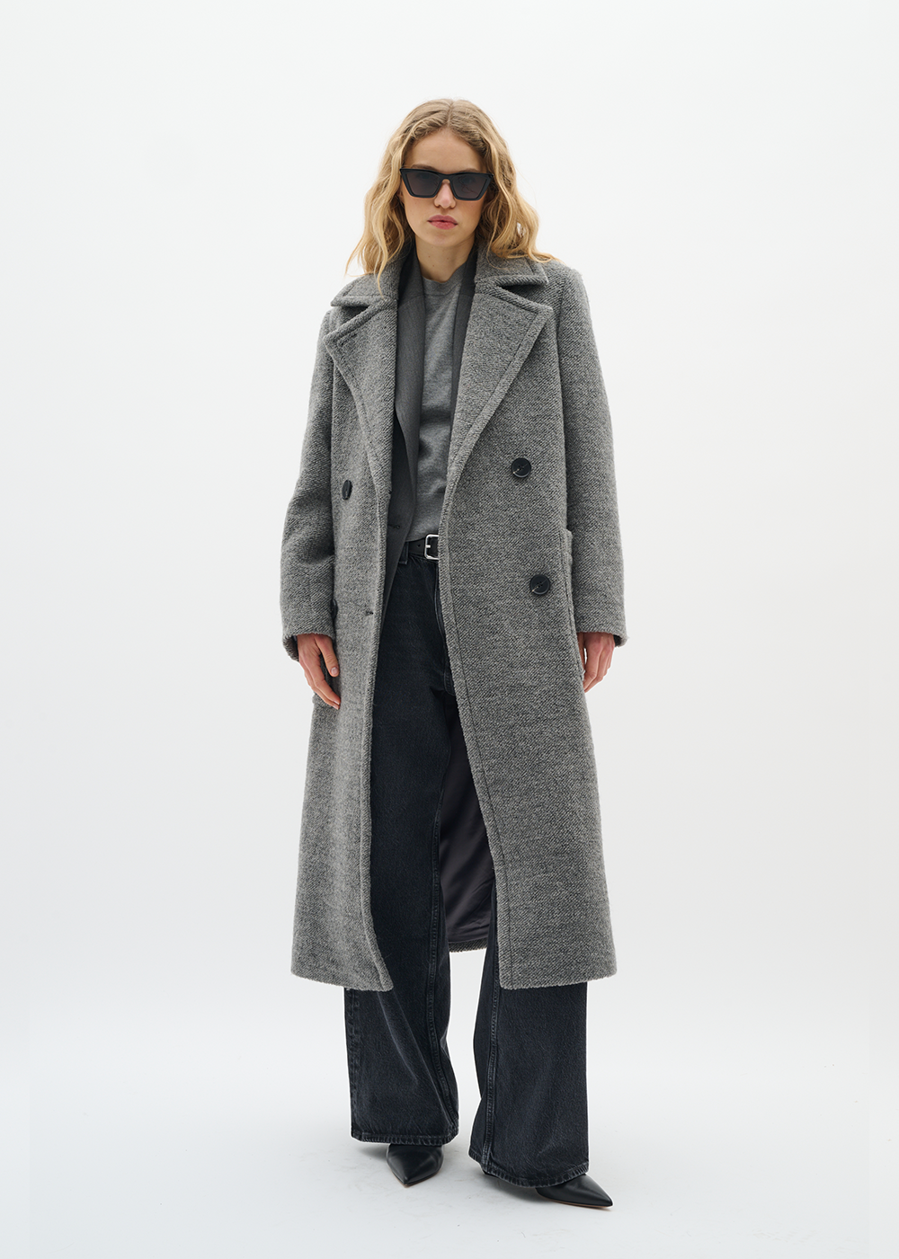Yum Double Breasted Coat- Granite Melange - InWear Canada - Danali