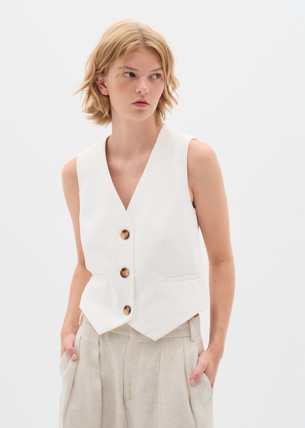 Zella Waistcoat - Whisper White - InWear Canada - Danali