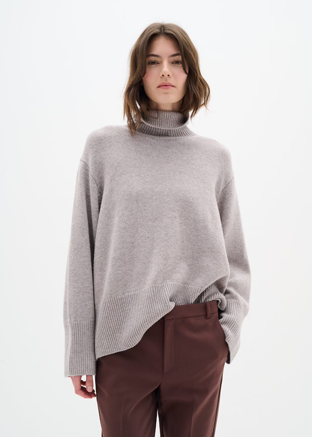 Kaxy Turtleneck Sweater - Sandy Grey Melange - InWear Canada - Danali