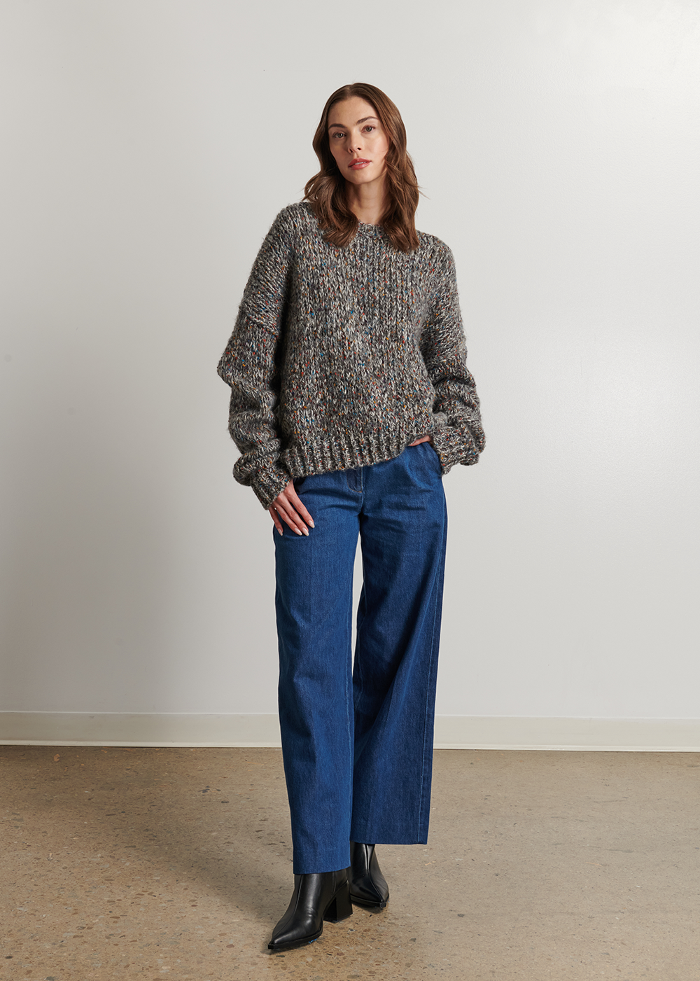 Lily Crewneck Sweater - Chimney Speckle - Line The Label Canada - Danali
