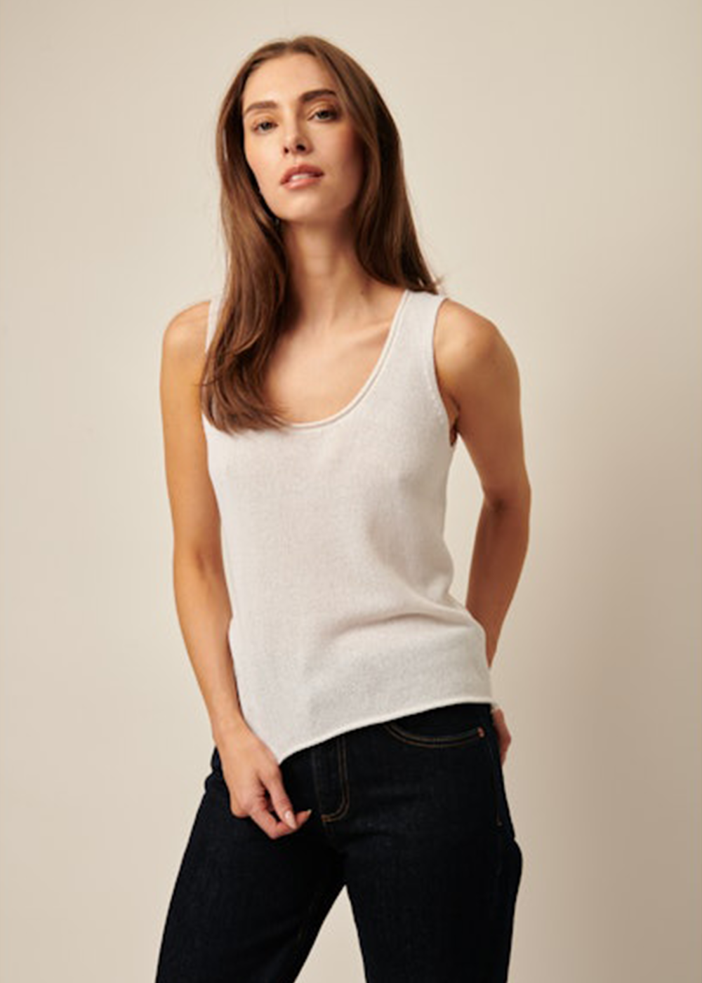 Mckena Knit Tank Top - Chalk - Line Canada - Danali