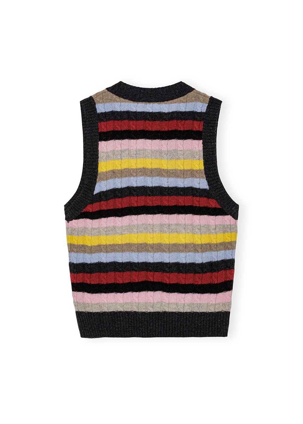 Logo Wool Mix Vest - Multicolor - GANNI Canada - Danali