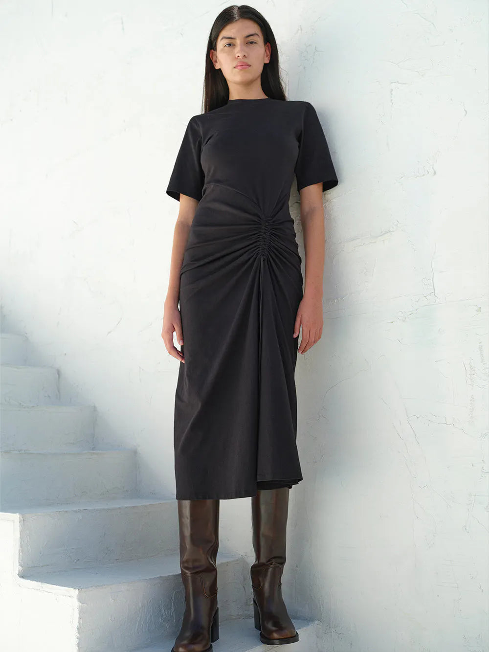 Ruched Front Tie Dress