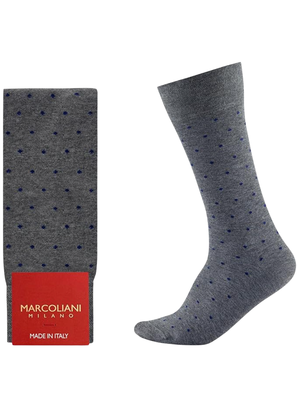 MAR2776T - Marcoliani Pima Cotton Polka Dot Socks Grey Blue - Danali