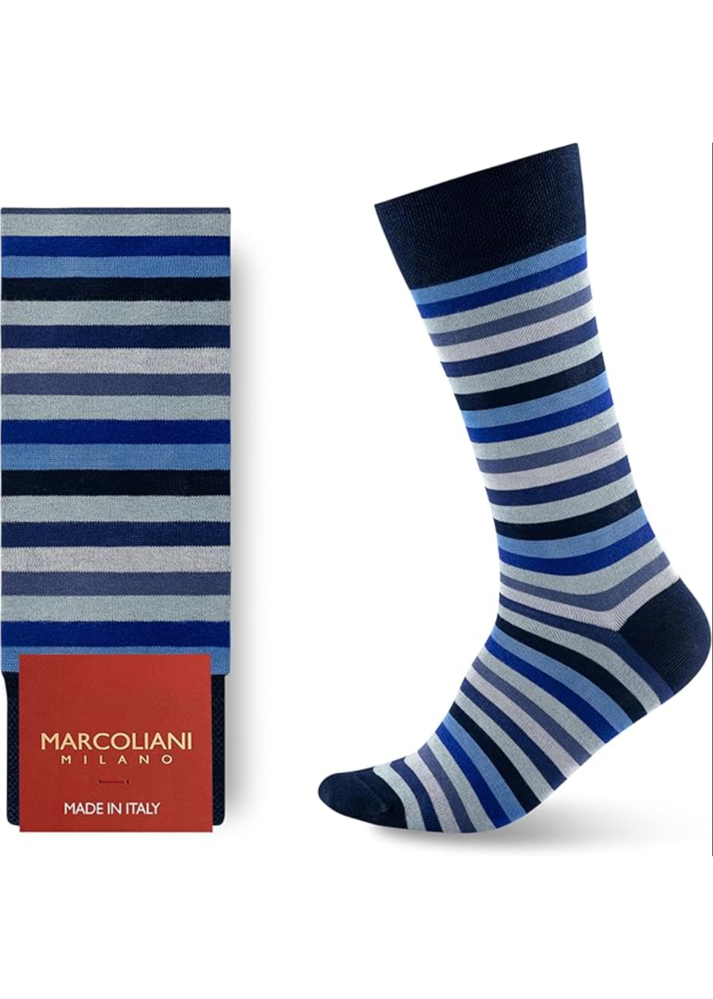 Pima Cotton Rainbow Stripe - Blue Mix - Marcoliani Canada - Danali