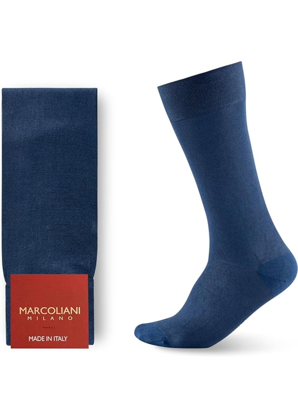 MAR4542T Marcoliani Modal Classic Plain Socks Denim Blue - Danali