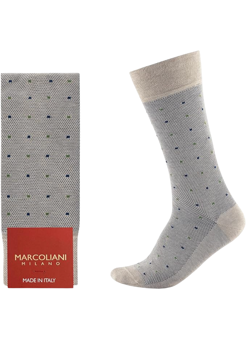 Pima Cotton Contemporary Dots Socks - Beige - Marcoliani Canada - Danali