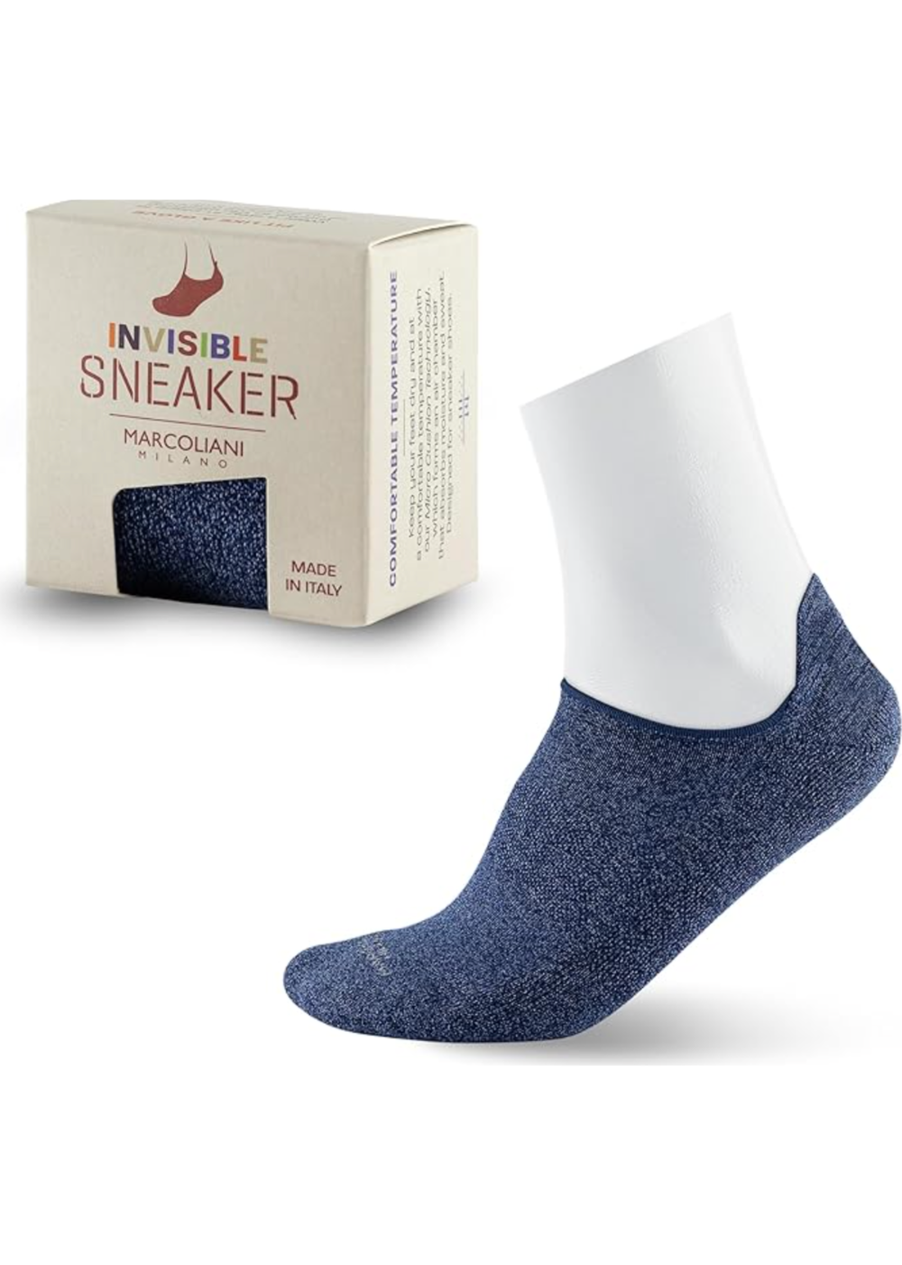 MAR4746K - Marcoliani Pima Cotton Sneaker Socks Nautic Marl - Danali