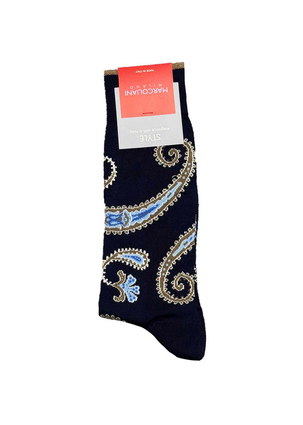 Delhi Paisley Sock - Navy - Marcoliani Canada - Danali