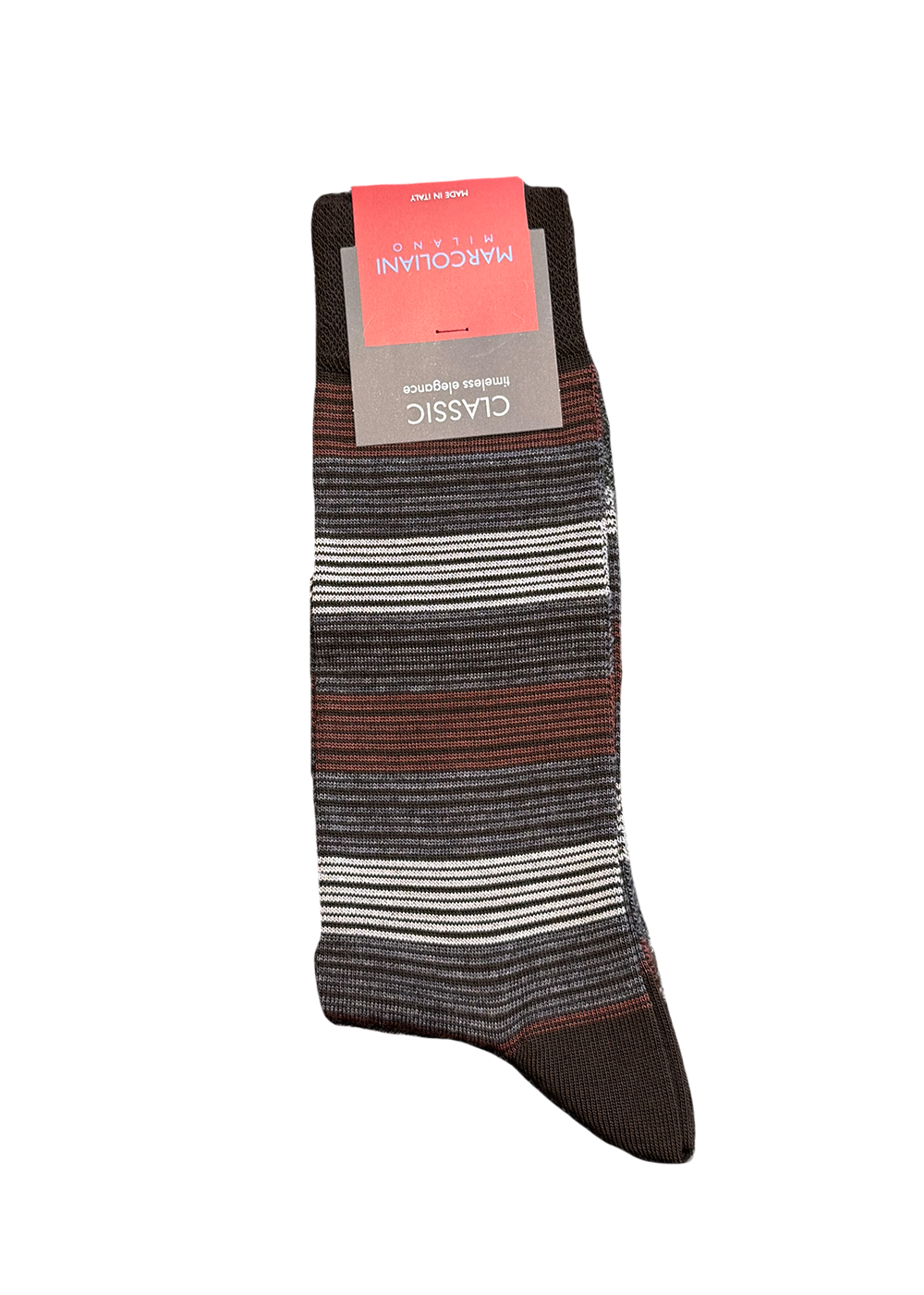Extrafine Merino Scala Stripe Socks - Brown Mix - Marcoliani Canada - Danali