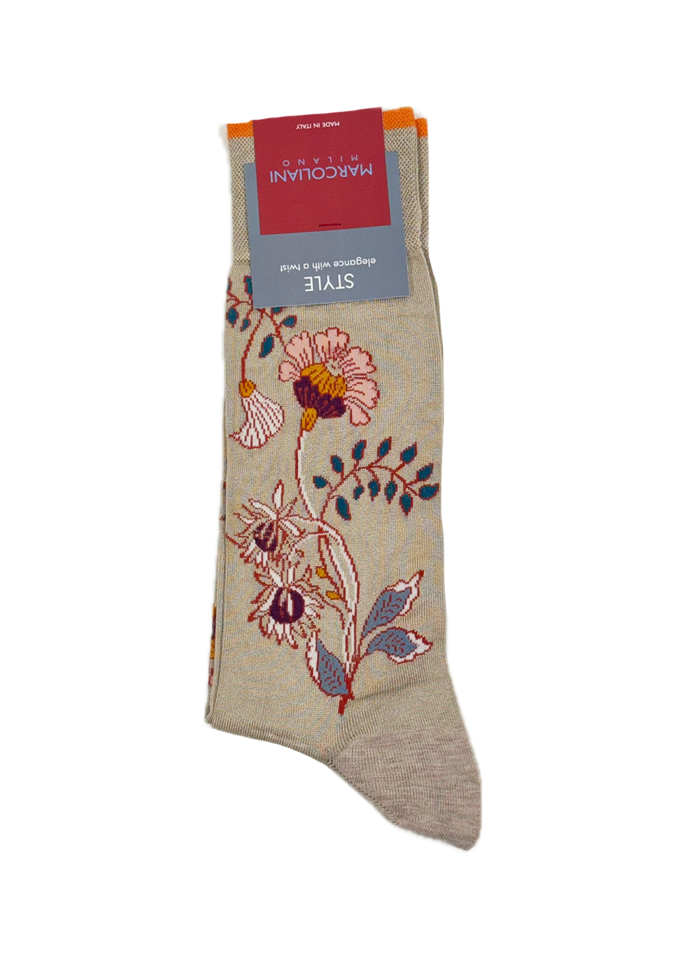 Modal Misore Flower Sock - Beige - Marcoliani Socks - Danali