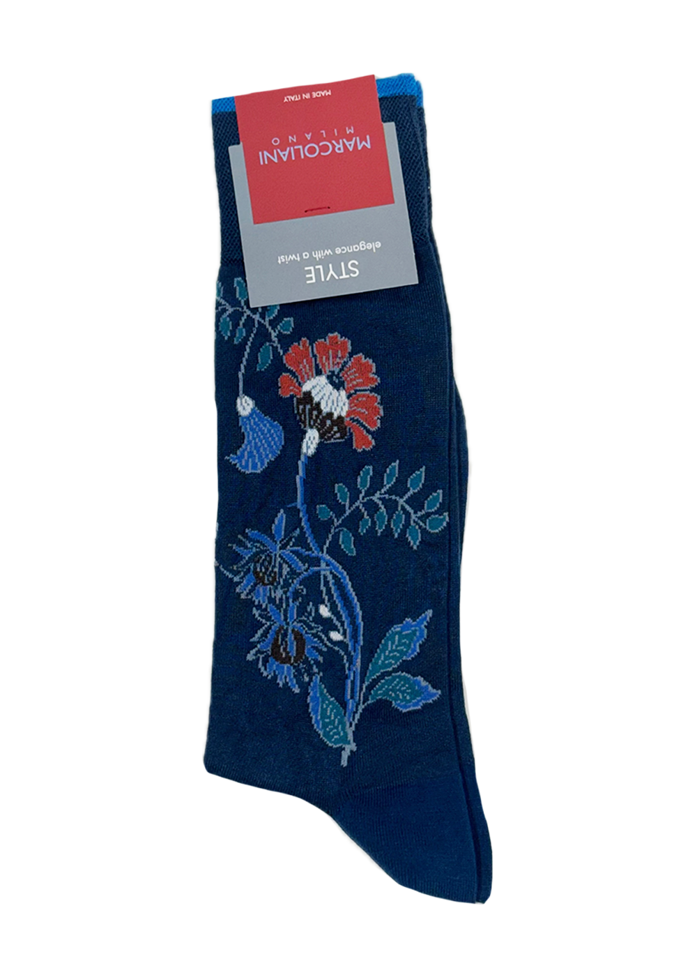 Modal Misore Flower Sock - Indigo Blue - Marcoliani Canada - Danali