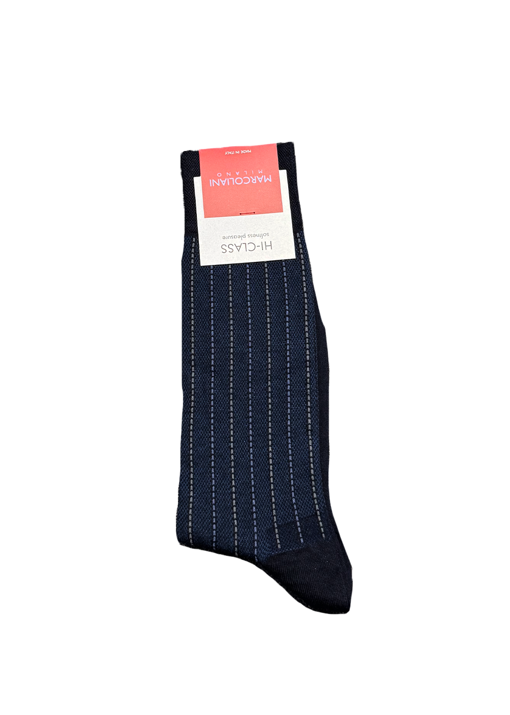 Mousse of Modal Pique Pinstripe Socks - Navy - Marcoliani Canada - Danali