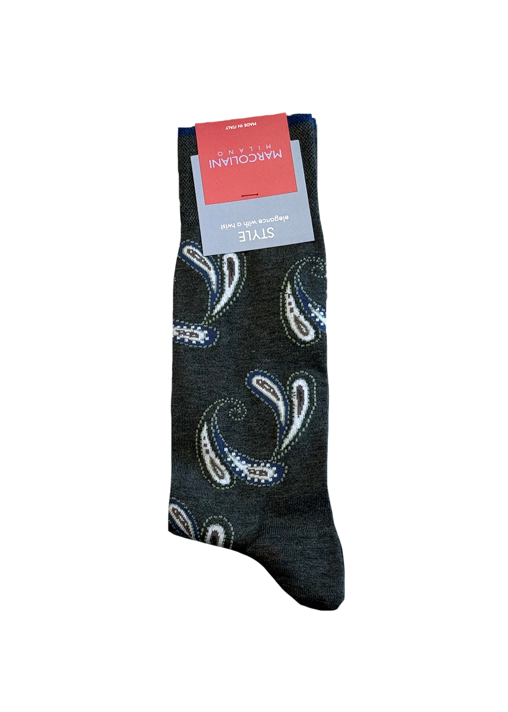 Pima Cotton Agra Paisley Socks - Loden - Marcoliani Canada - Danali