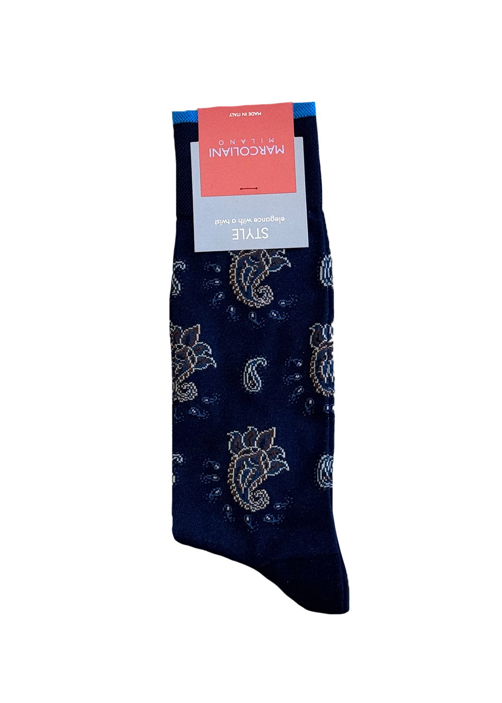 Pima Cotton Alwar Paisley Socks - Navy - Marcoliani Canada - Danali