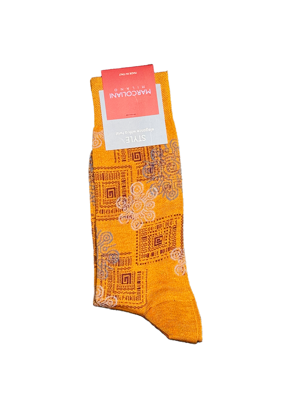 Pima Cotton Jodha Decor Socks - Orange - Marcoliani Canada - Danali