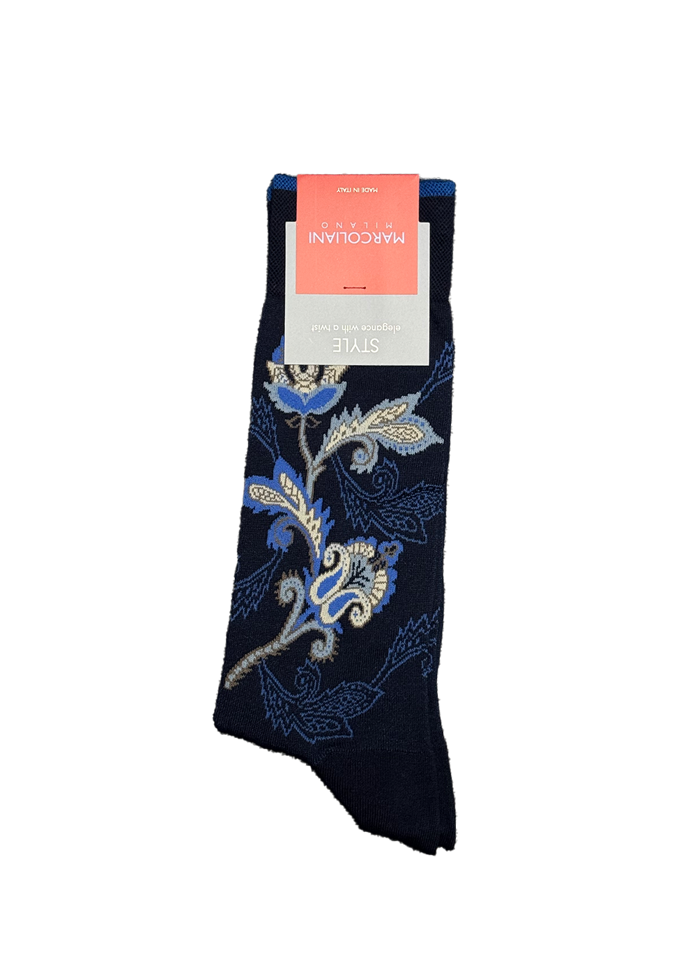 Pima Cotton Moghul Flower Socks - Navy - Marcoliani - Danali