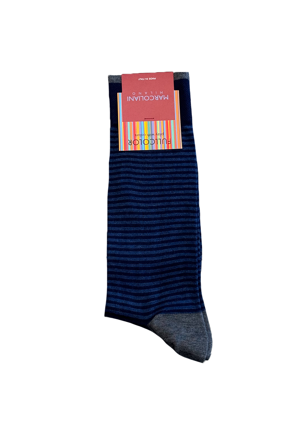 Pima Cotton Palio Stripe Socks - Royal Blue - Marcoliani Canada - Danali