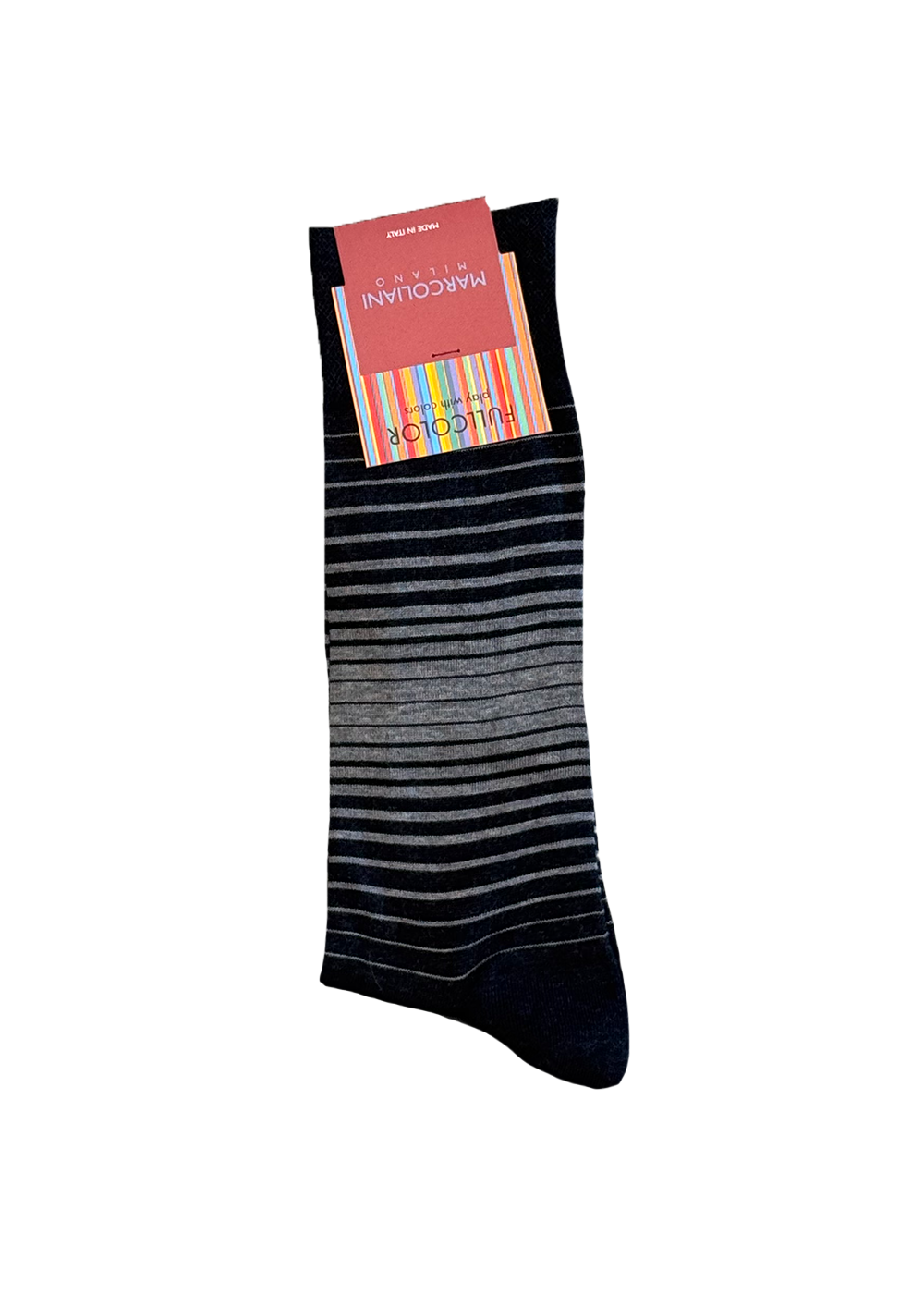 Pima Cotton Shaded Stripes Socks - Charcoal - Marcoliani Canada - Danali