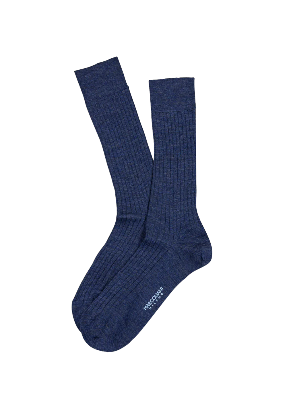 Ribbed Dress Socks - Indigo Blue - Marcoliani Canada - Danali