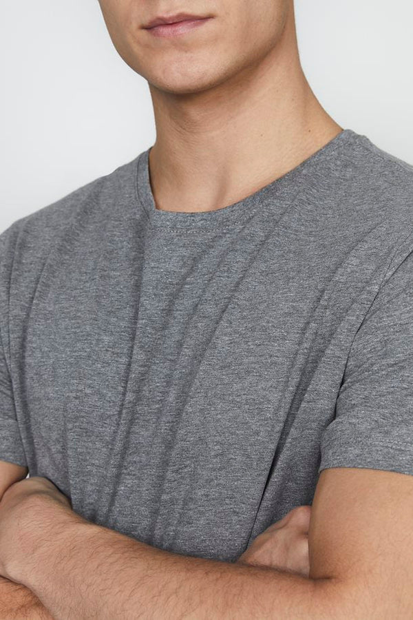 Jermalink Cotton Stretch T-Shirt - Medium Grey Melange - Matinique Canada - Danali
