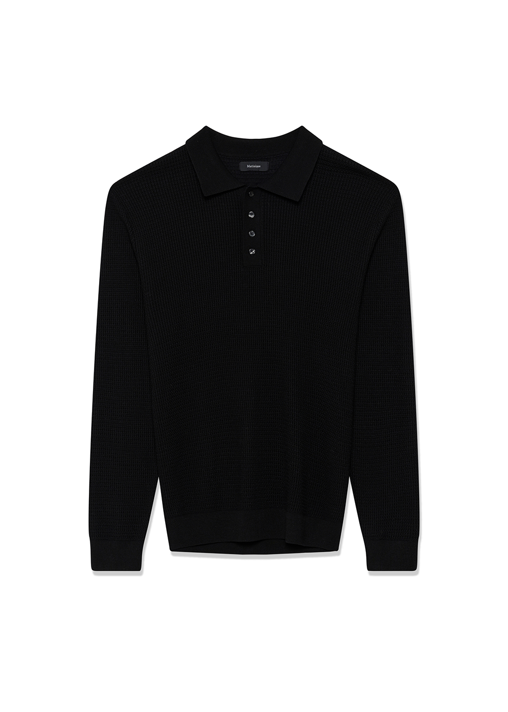 Kerone Knit Polo Sweater - Black - Matinique Canada - Danali