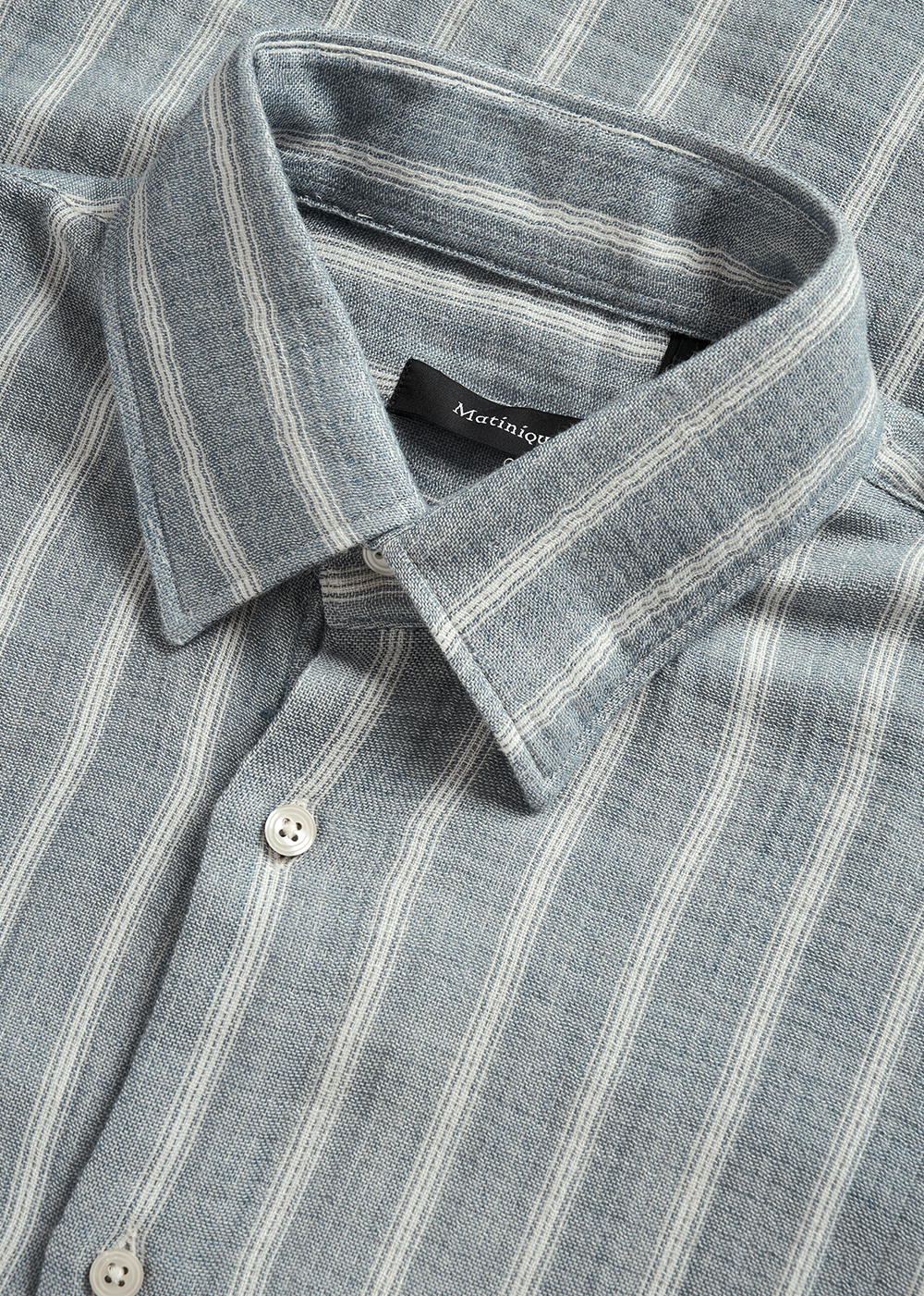 Matinique Klampo Short Sleeve Shirt Blue Fusion Stripe - Matinique Canada - Danali