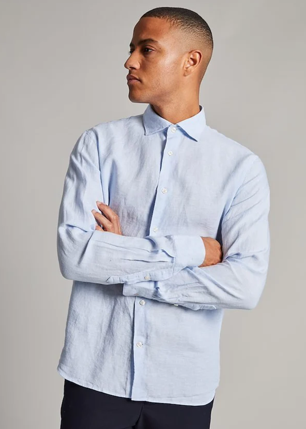 Marc Linen Shirt - Chambray Blue - Matinique Canada - Danali