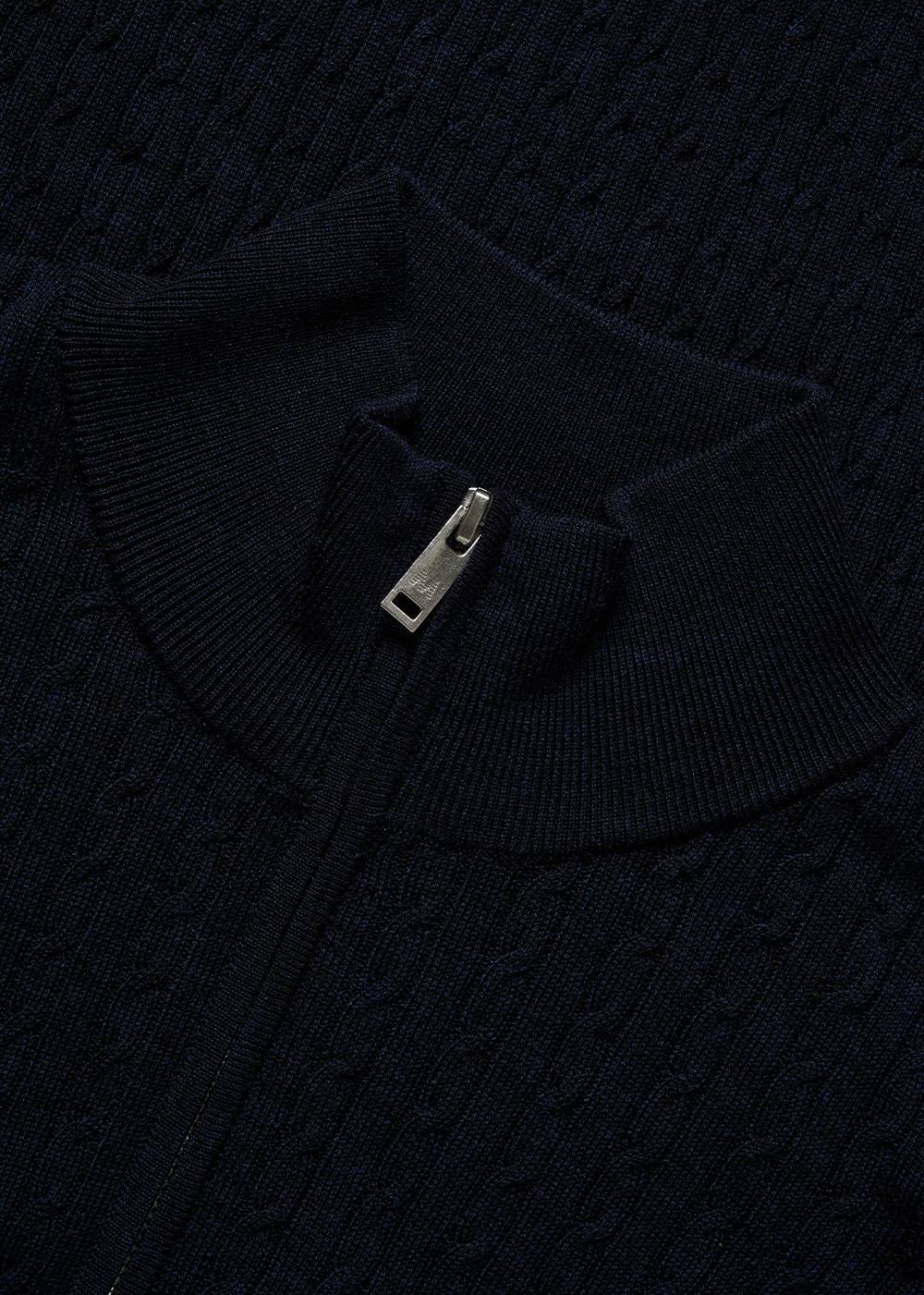 Mason Cable Knit Zip Sweater - Dark Navy Melange - Matinique Canada - Danali