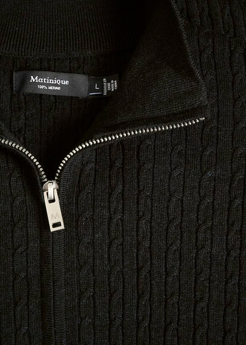 Mason Cable Sweater - Black - Matinique Canada - Danali