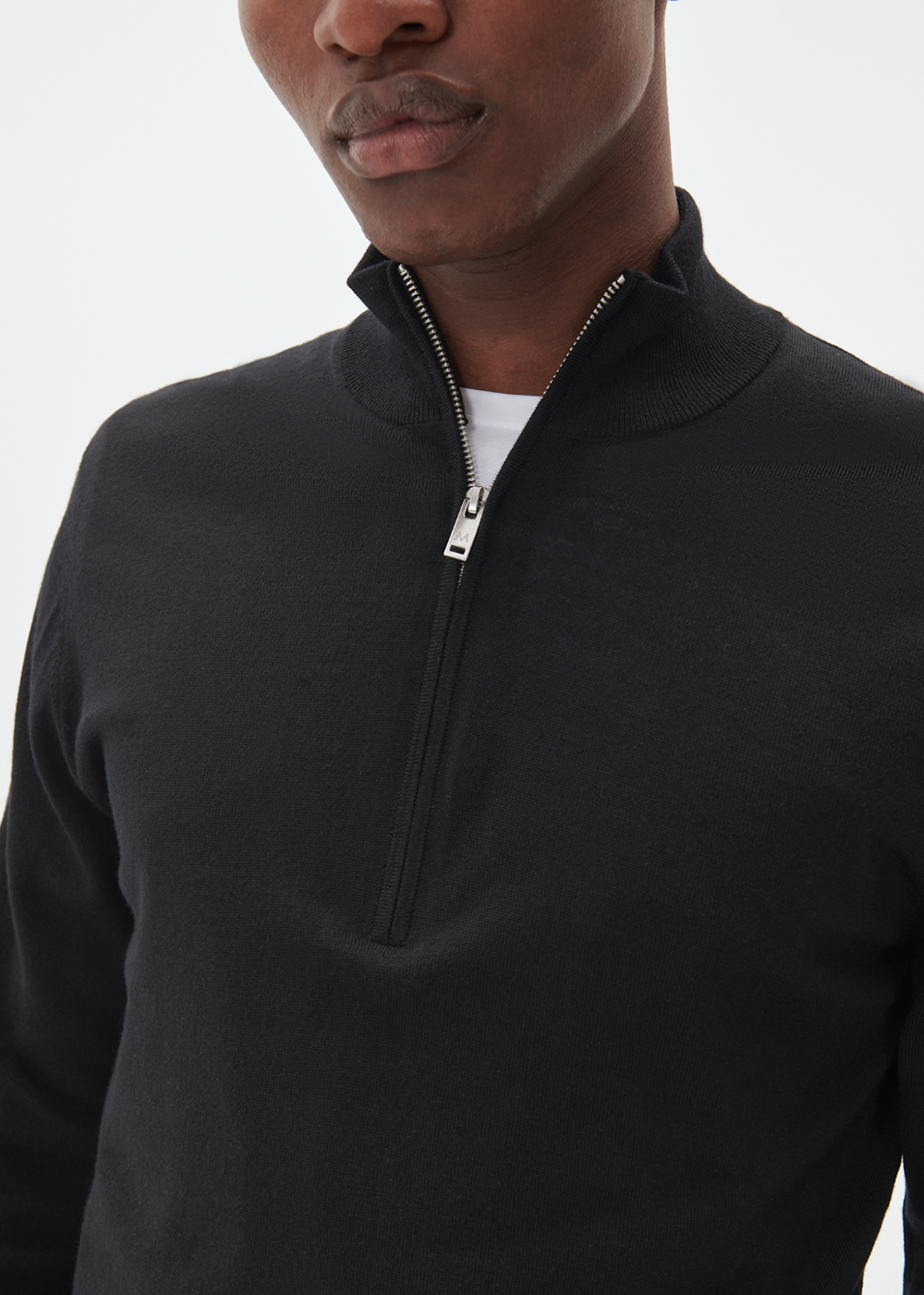 Mason Quarter Zip Sweater - Black - Matinique Canada - Danali