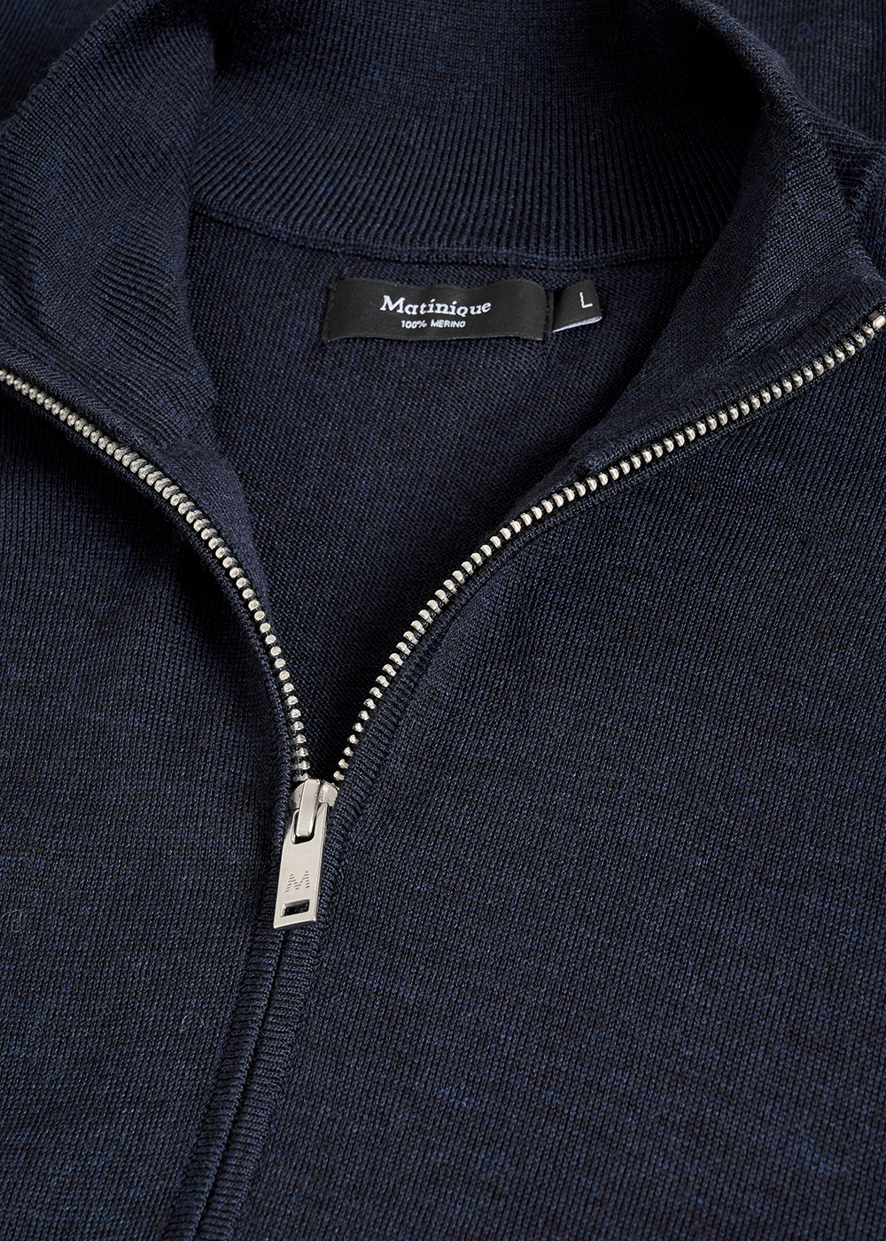 Mason Quarter Zip Sweater - Dark Navy Melange - Matinique Canada - Danali