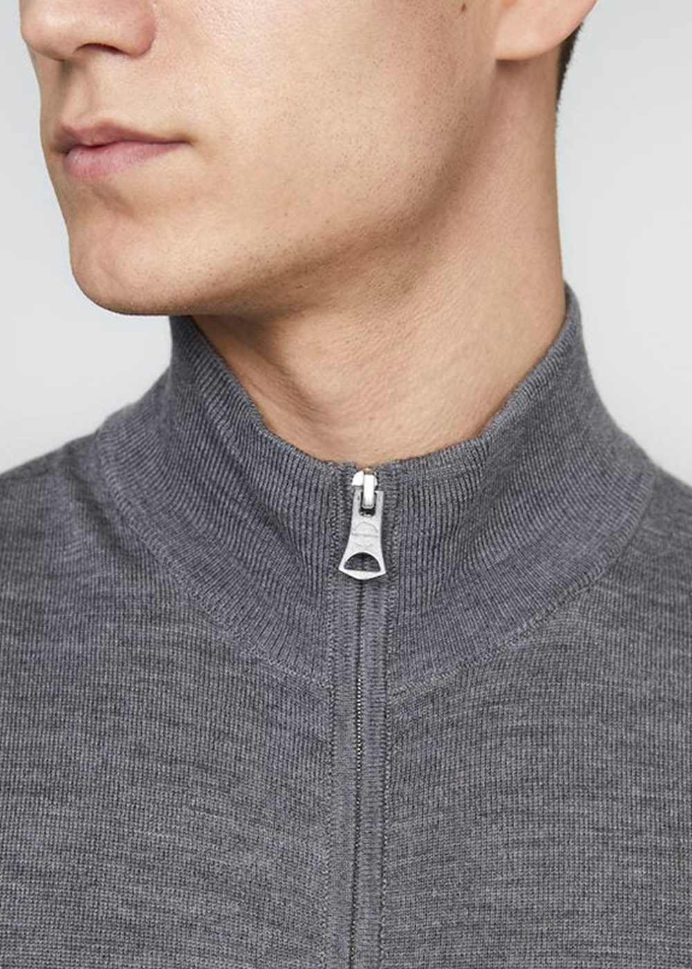 Mason Zip Knitted Cardigan - Grey Melange - Matinique Canada - Danali