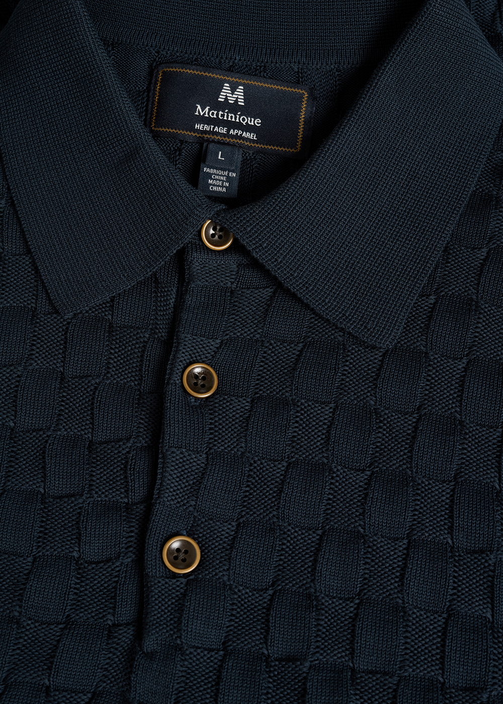 Polo Knit Heritage Shirt - Dark Navy - Matinique Canada - Danali