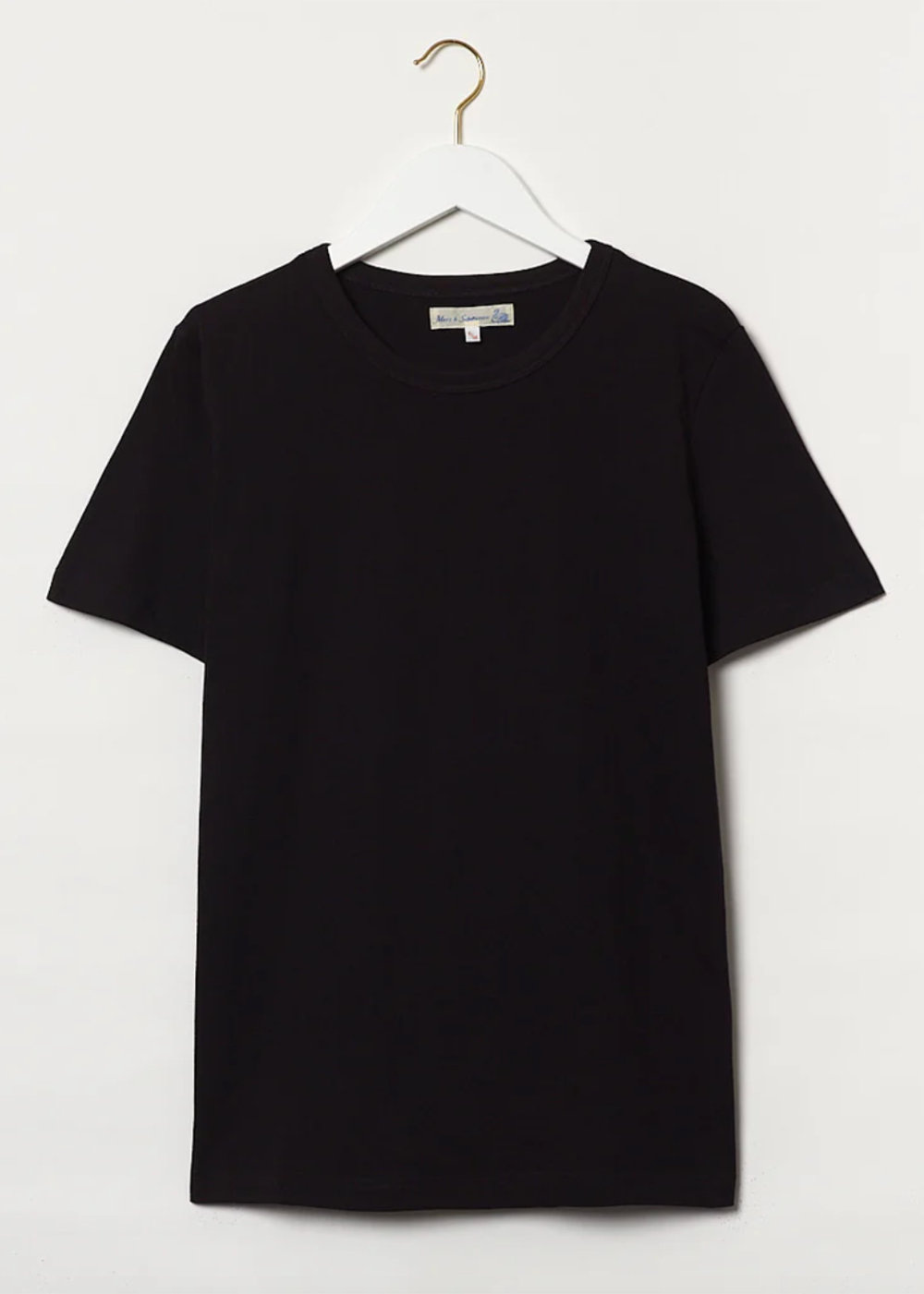 1950s Loopwheeled T-Shirt - Deep Black - Merz b. Schwanen Canada - Danali