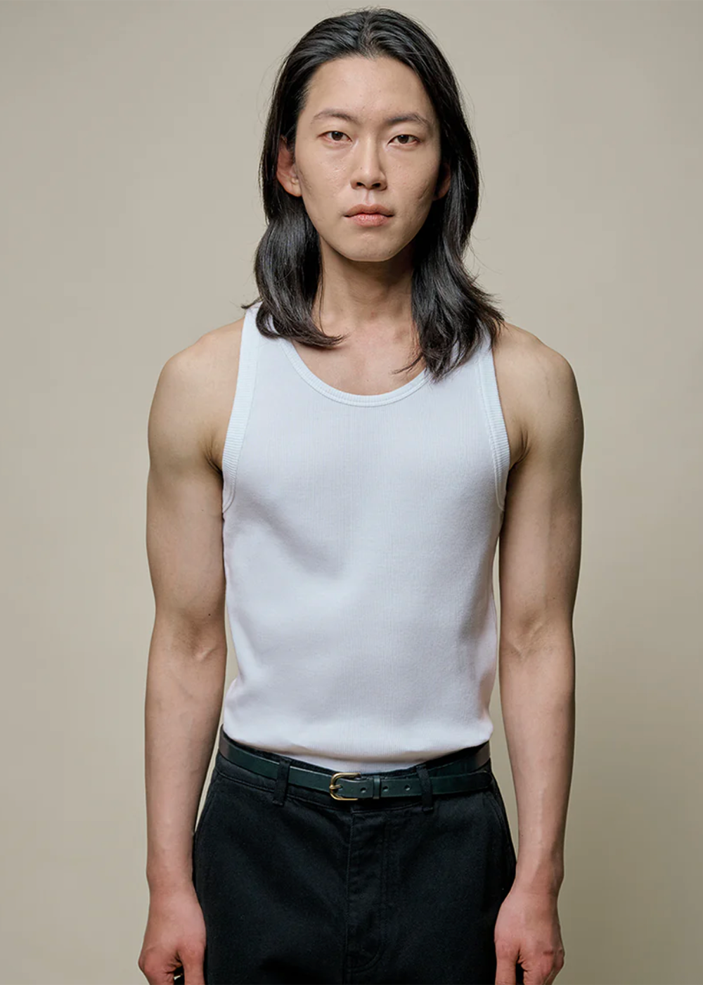 Iconic Ribbed Cotton Tank Top - White - Merz b. Schwanen Canada - Danali