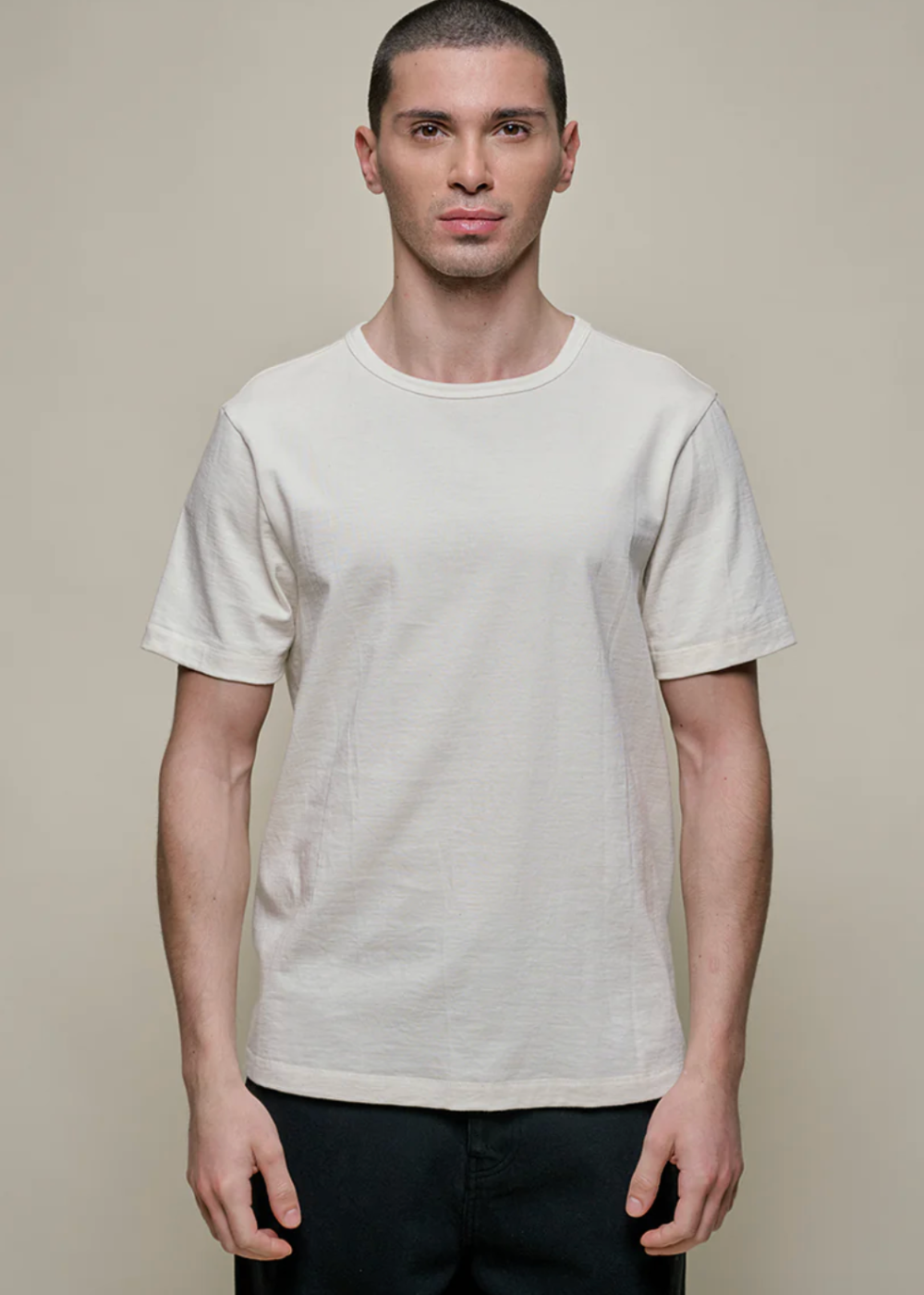 215 Loopwheeled T-Shirt - White- Merz b. Schwanen Canada - Danali