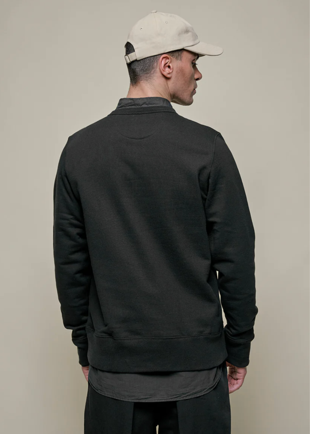 3S48 Loopwheeled Classic Fit Heavyweight Sweatshirt - Deep Black - Merz b. Schwanen Canada - Danali