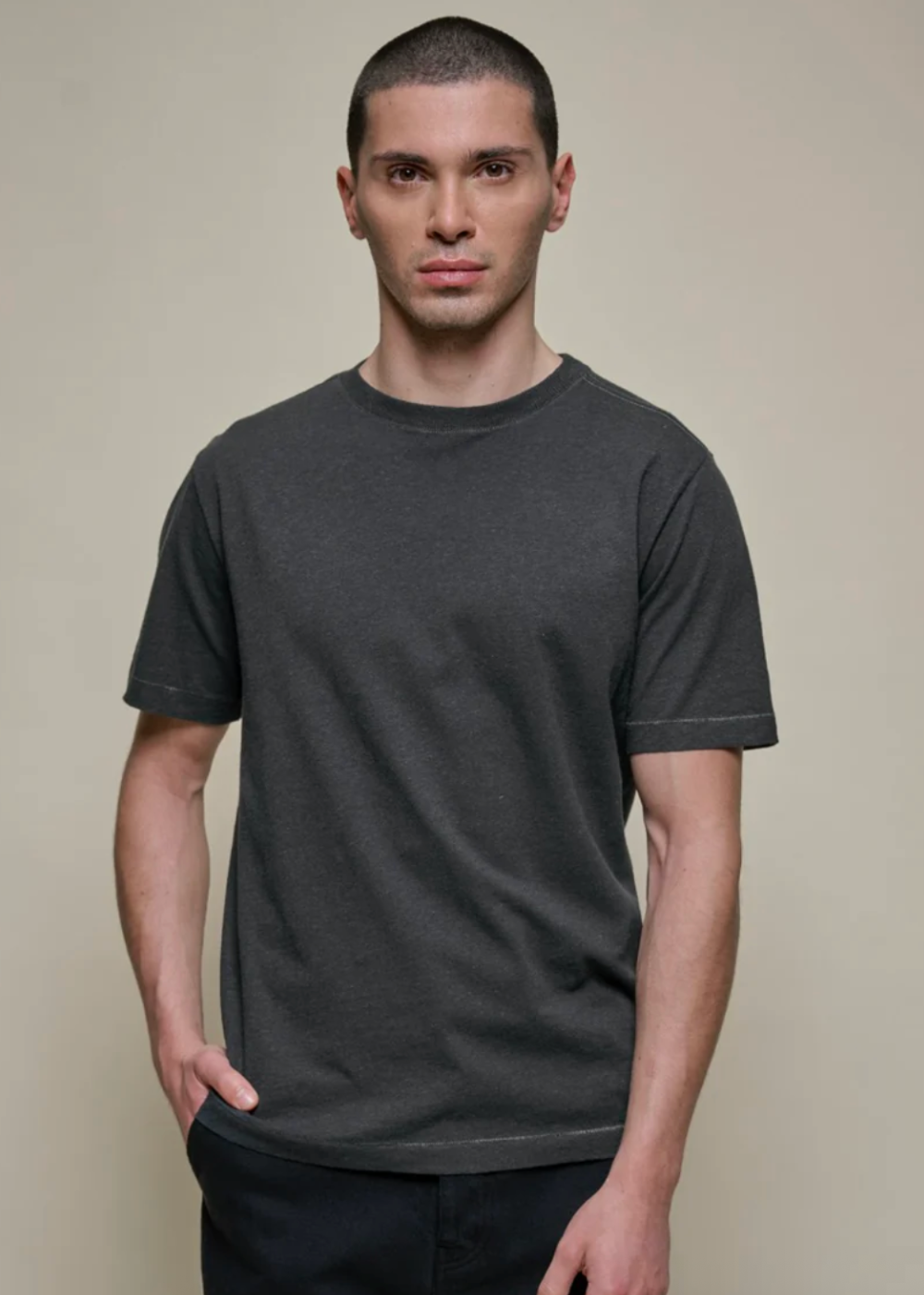 Cotton-Hemp T-Shirt - Charcoal - Merz b. Schwanen Canada - Danali