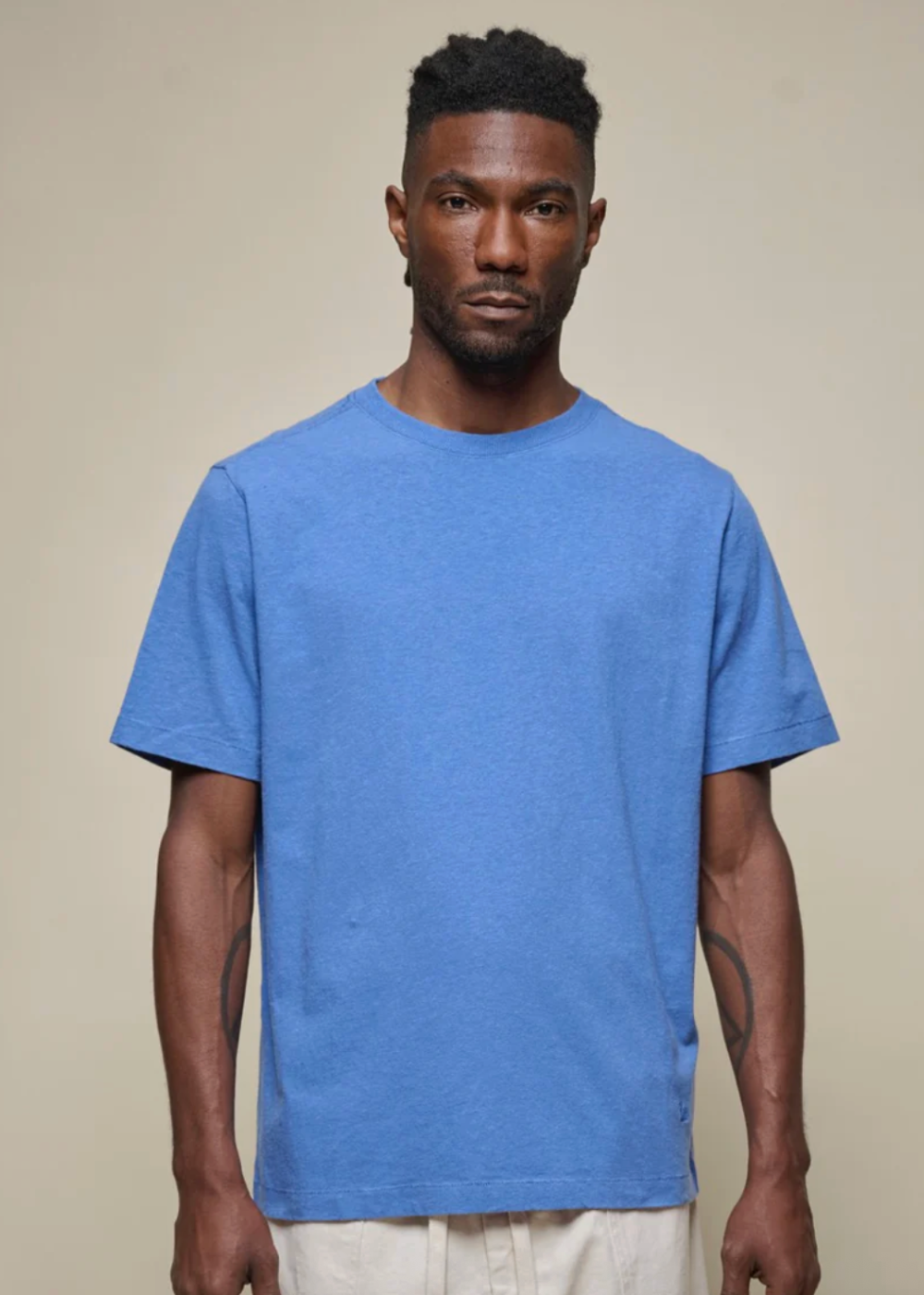 Cotton-Hemp T-Shirt - Faded Blue - Merz b. Schwanen Canada - Danali