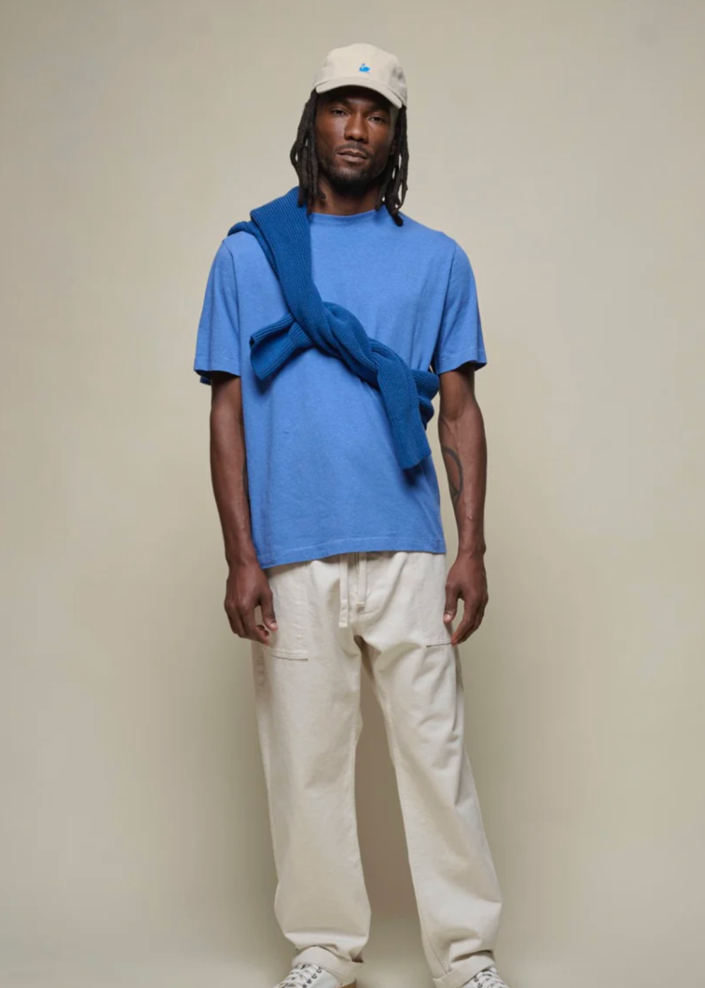 Cotton-Hemp T-Shirt - Faded Blue - Merz b. Schwanen Canada - Danali