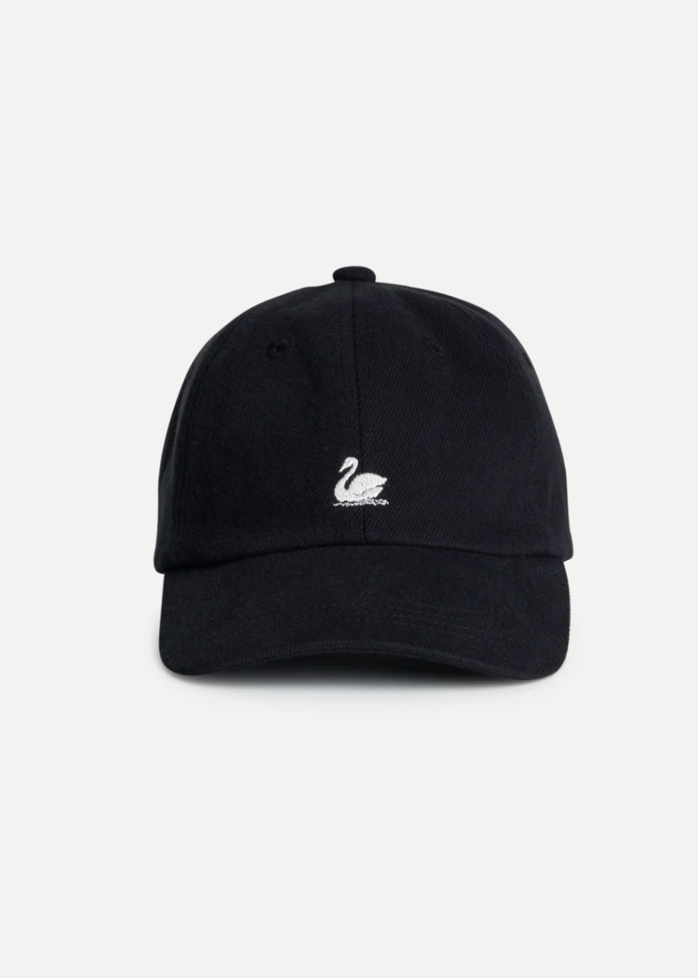 Swan Logo Cotton Heavy Twill Cap - Black  - Merz b. Schwanen Canada - Danali