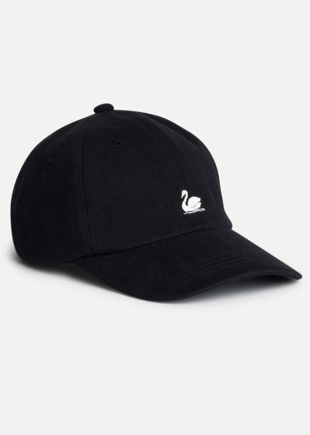Swan Logo Cotton Heavy Twill Cap - Black  - Merz b. Schwanen Canada - Danali